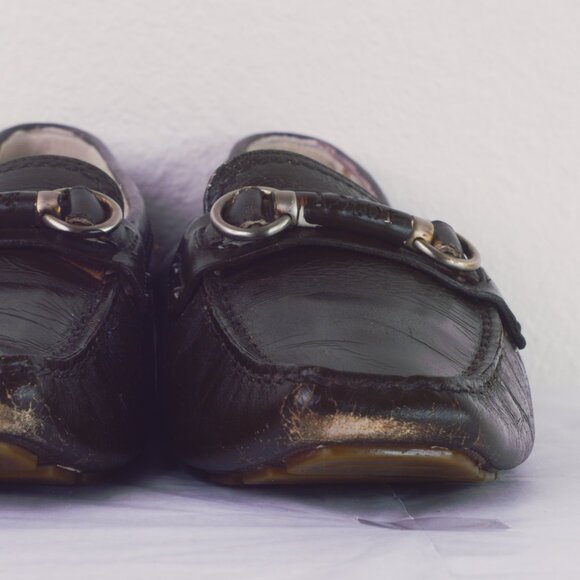 Vintage Christian Dior Leather Driving Loafers Horsebit Mens Brown Size 7.5 - Picture 7 of 9